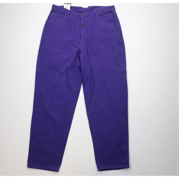 Deadstock Vintage 90s Streetwear Mens 42x34 Baggy Fit Skateboard Jeans Purple - Picture 1 of 15